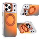 Gradient Discolor Rotating Holder Lens Kickstand Magsafe Phone Case, For iPhone 17 Pro Max, For iPhone 17 Pro, For iPhone Air