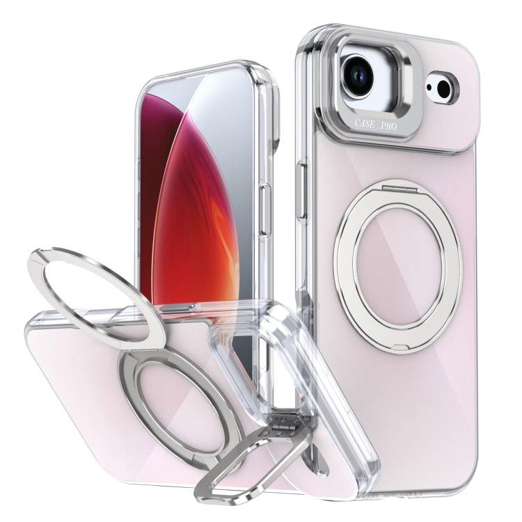Gradient Discolor Rotating Holder Lens Kickstand Magsafe Phone Case, For iPhone 17 Pro Max, For iPhone 17 Pro, For iPhone Air