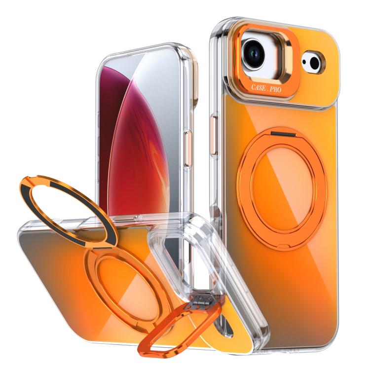 Gradient Discolor Rotating Holder Lens Kickstand Magsafe Phone Case, For iPhone 17 Pro Max, For iPhone 17 Pro, For iPhone Air
