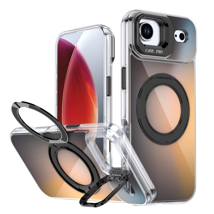 Gradient Discolor Rotating Holder Lens Kickstand Magsafe Phone Case, For iPhone 17 Pro Max, For iPhone 17 Pro, For iPhone Air