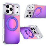 Gradient Discolor Rotating Holder Lens Kickstand Magsafe Phone Case, For iPhone 17 Pro Max, For iPhone 17 Pro, For iPhone Air