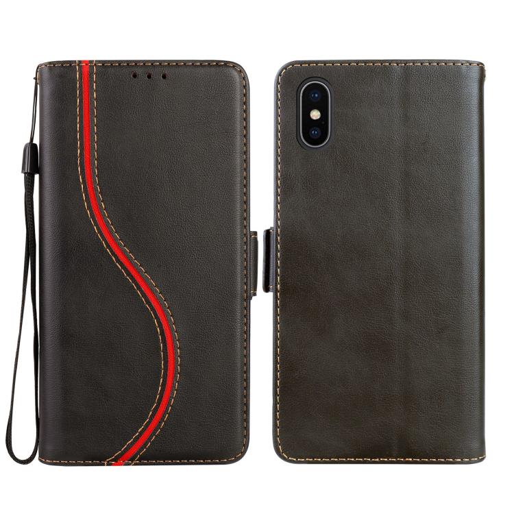 Side Buckle S Curve Leather Phone Case, For iPhone XS Max, For iPhone 7 Plus / 8 Plus