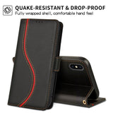 Side Buckle S Curve Leather Phone Case, For iPhone XS Max, For iPhone 7 Plus / 8 Plus