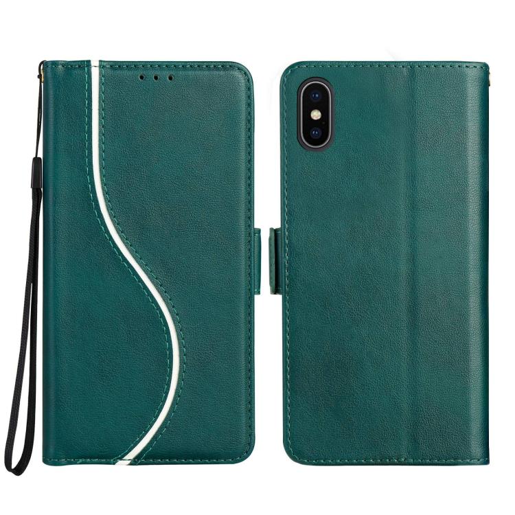 Side Buckle S Curve Leather Phone Case, For iPhone XS Max, For iPhone 7 Plus / 8 Plus