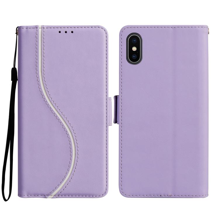 Side Buckle S Curve Leather Phone Case, For iPhone XS Max, For iPhone 7 Plus / 8 Plus