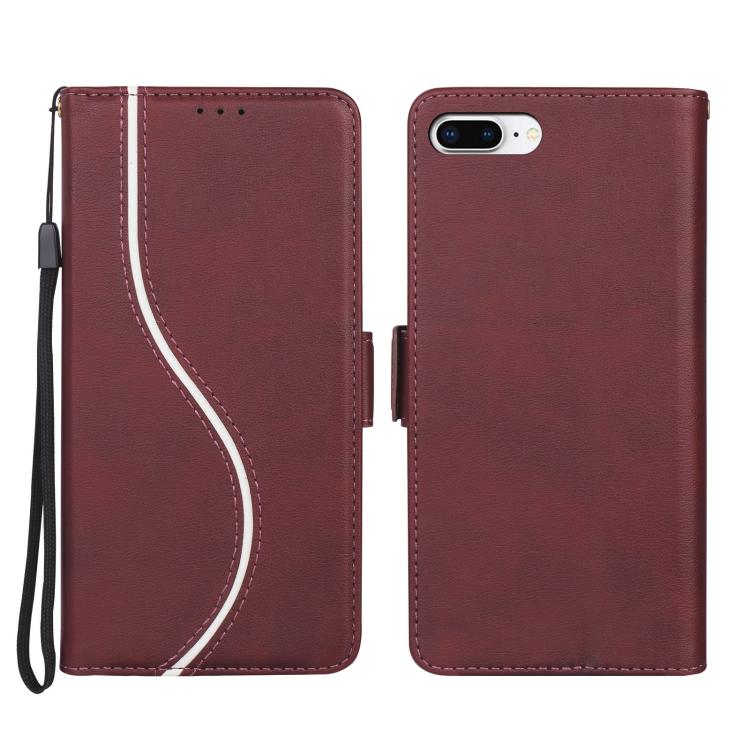 Side Buckle S Curve Leather Phone Case, For iPhone XS Max, For iPhone 7 Plus / 8 Plus