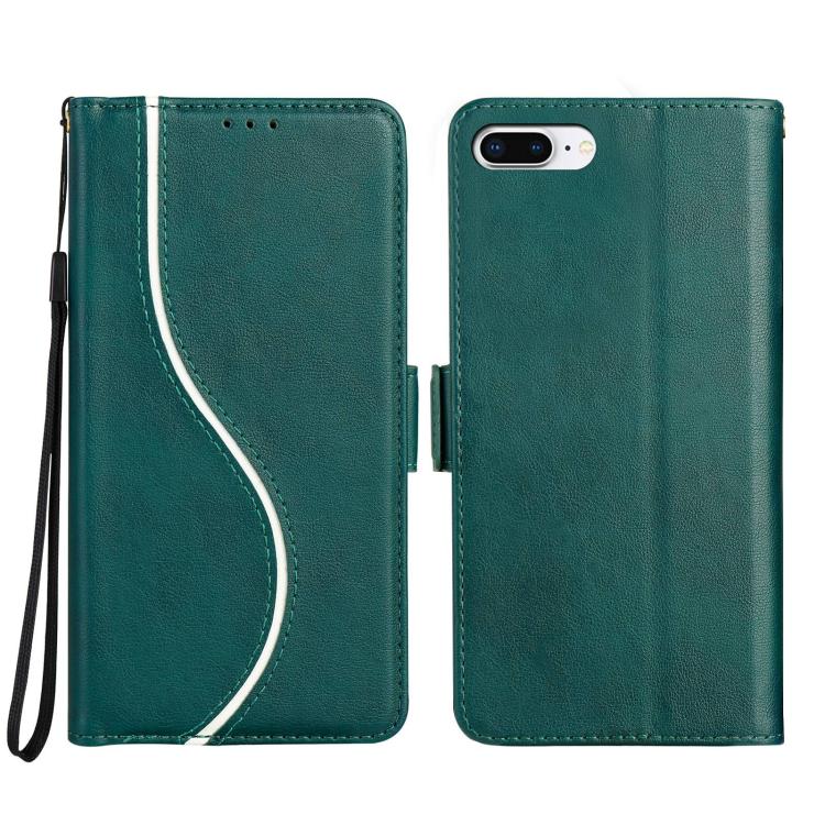 Side Buckle S Curve Leather Phone Case, For iPhone XS Max, For iPhone 7 Plus / 8 Plus