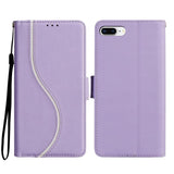 Side Buckle S Curve Leather Phone Case, For iPhone XS Max, For iPhone 7 Plus / 8 Plus