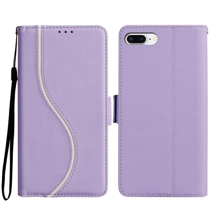 Side Buckle S Curve Leather Phone Case, For iPhone XS Max, For iPhone 7 Plus / 8 Plus