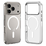 ZGA Magsafe Metal Buttons Clear PC Hybrid TPU Phone Case, For iPhone 17 Pro Max, For iPhone 17 Pro, For iPhone 17