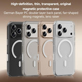 ZGA Magsafe Metal AI Buttons Clear PC Hybrid TPU Phone Case, For iPhone 17 Pro Max, For iPhone 17 Pro, For iPhone 17
