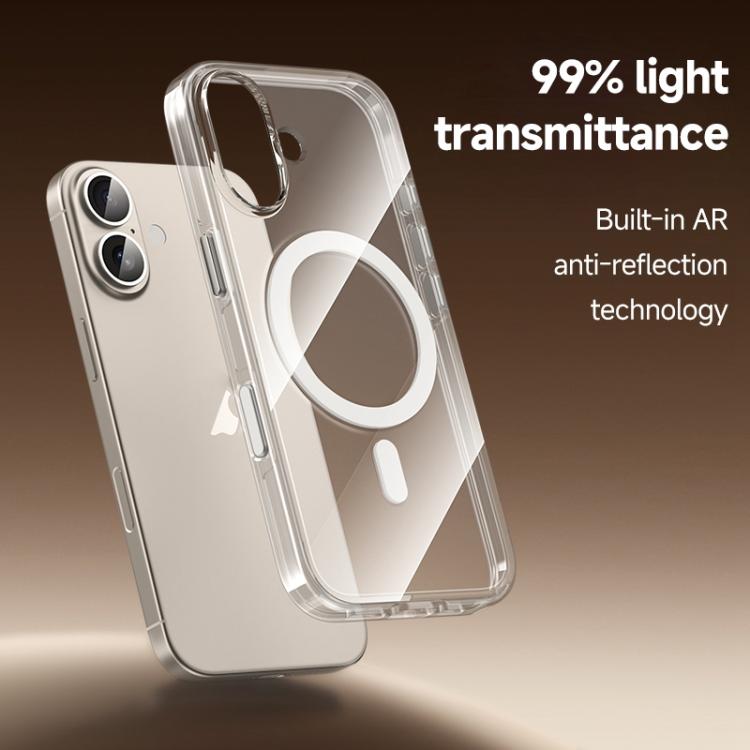 ZGA Magsafe Metal AI Buttons Clear PC Hybrid TPU Phone Case, For iPhone 17 Pro Max, For iPhone 17 Pro, For iPhone 17