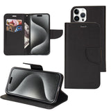 Mercury Contrast Color Splicing Leather Phone Case, For iPhone 15 Pro, For iPhone 15 Plus, For iPhone 15