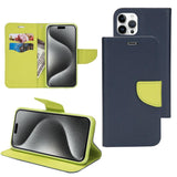 Mercury Contrast Color Splicing Leather Phone Case, For iPhone 15 Pro, For iPhone 15 Plus, For iPhone 15