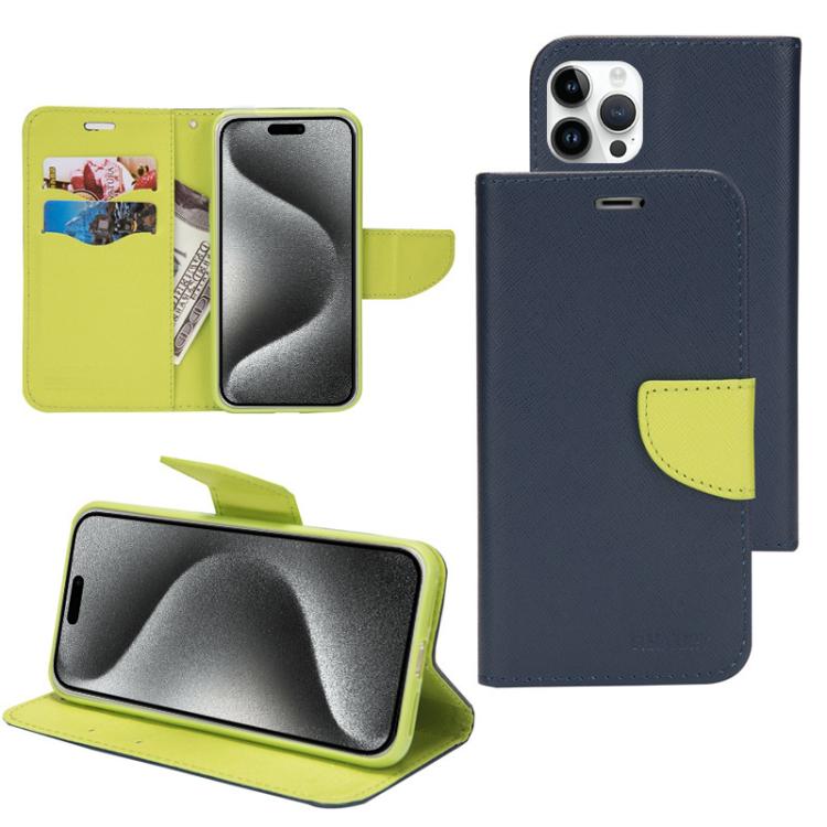 Mercury Contrast Color Splicing Leather Phone Case, For iPhone 15 Pro, For iPhone 15 Plus, For iPhone 15