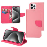 Mercury Contrast Color Splicing Leather Phone Case, For iPhone 15 Pro, For iPhone 15 Plus, For iPhone 15