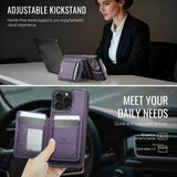 JEEHOOD J10 Flip Card Bag MagSafe Split RFID Leather Phone Case, For iPhone 13 Pro, For iPhone 13, For iPhone 12, For iPhone 12 Pro Max, For iPhone 12 Pro, For iPhone 11 Pro Max, For iPhone 11, For iPhone 11 Pro