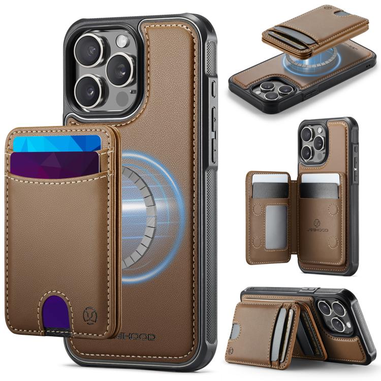 JEEHOOD J10 Flip Card Bag MagSafe Split RFID Leather Phone Case, For iPhone 13 Pro, For iPhone 13, For iPhone 12, For iPhone 12 Pro Max, For iPhone 12 Pro, For iPhone 11 Pro Max, For iPhone 11, For iPhone 11 Pro