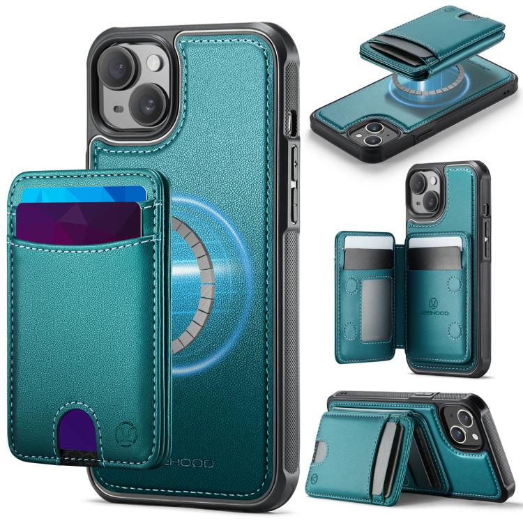 JEEHOOD J10 Flip Card Bag MagSafe Split RFID Leather Phone Case, For iPhone 13 Pro, For iPhone 13, For iPhone 12, For iPhone 12 Pro Max, For iPhone 12 Pro, For iPhone 11 Pro Max, For iPhone 11, For iPhone 11 Pro