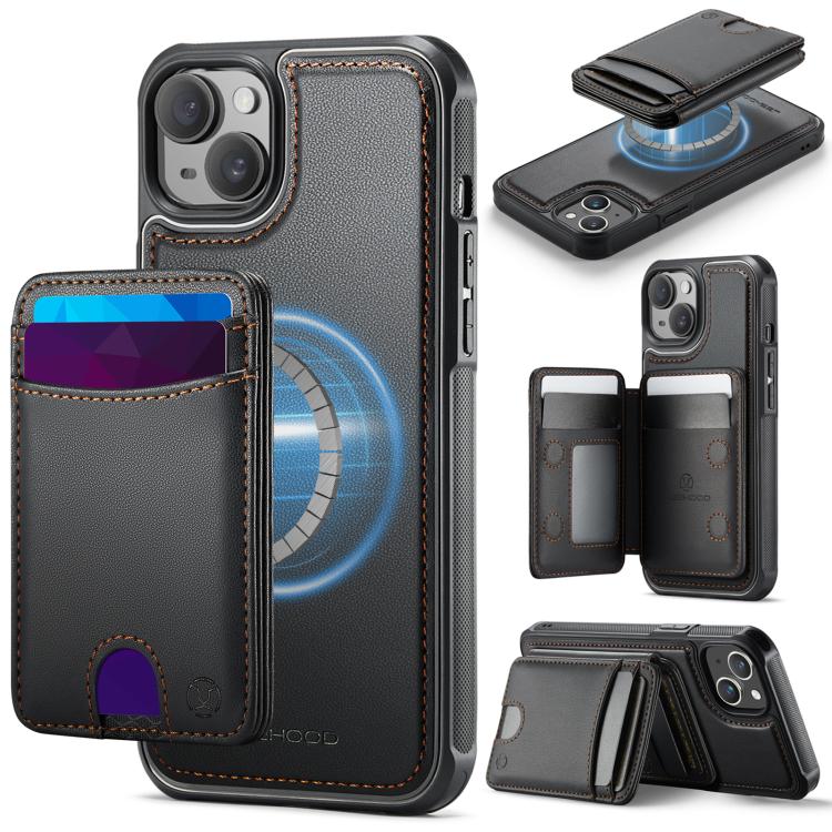 JEEHOOD J10 Flip Card Bag MagSafe Split RFID Leather Phone Case, For iPhone 13 Pro, For iPhone 13, For iPhone 12, For iPhone 12 Pro Max, For iPhone 12 Pro, For iPhone 11 Pro Max, For iPhone 11, For iPhone 11 Pro