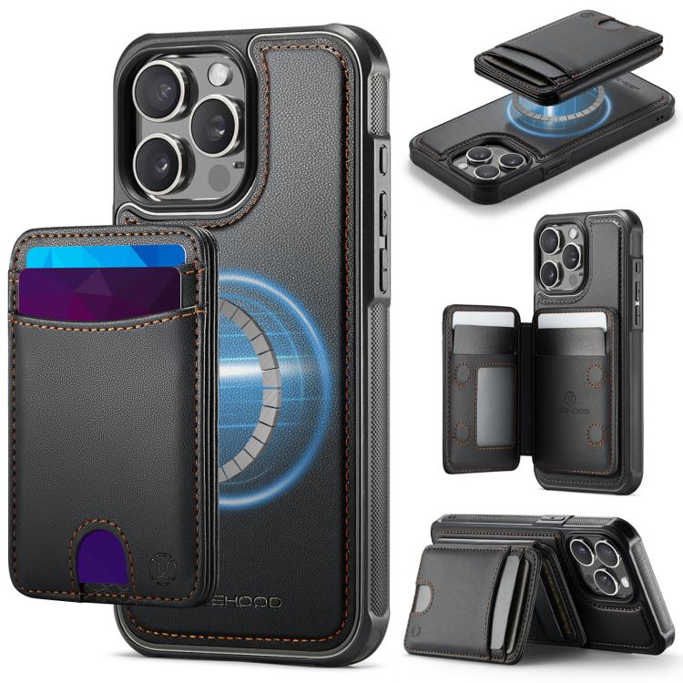 JEEHOOD J10 Flip Card Bag MagSafe Split RFID Leather Phone Case, For iPhone 13 Pro, For iPhone 13, For iPhone 12, For iPhone 12 Pro Max, For iPhone 12 Pro, For iPhone 11 Pro Max, For iPhone 11, For iPhone 11 Pro