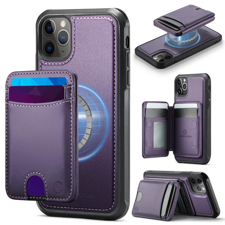 JEEHOOD J10 Flip Card Bag MagSafe Split RFID Leather Phone Case, For iPhone 13 Pro, For iPhone 13, For iPhone 12, For iPhone 12 Pro Max, For iPhone 12 Pro, For iPhone 11 Pro Max, For iPhone 11, For iPhone 11 Pro