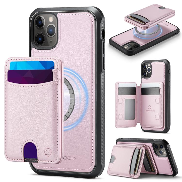 JEEHOOD J10 Flip Card Bag MagSafe Split RFID Leather Phone Case, For iPhone 13 Pro, For iPhone 13, For iPhone 12, For iPhone 12 Pro Max, For iPhone 12 Pro, For iPhone 11 Pro Max, For iPhone 11, For iPhone 11 Pro