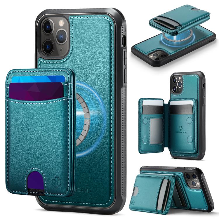 JEEHOOD J10 Flip Card Bag MagSafe Split RFID Leather Phone Case, For iPhone 13 Pro, For iPhone 13, For iPhone 12, For iPhone 12 Pro Max, For iPhone 12 Pro, For iPhone 11 Pro Max, For iPhone 11, For iPhone 11 Pro