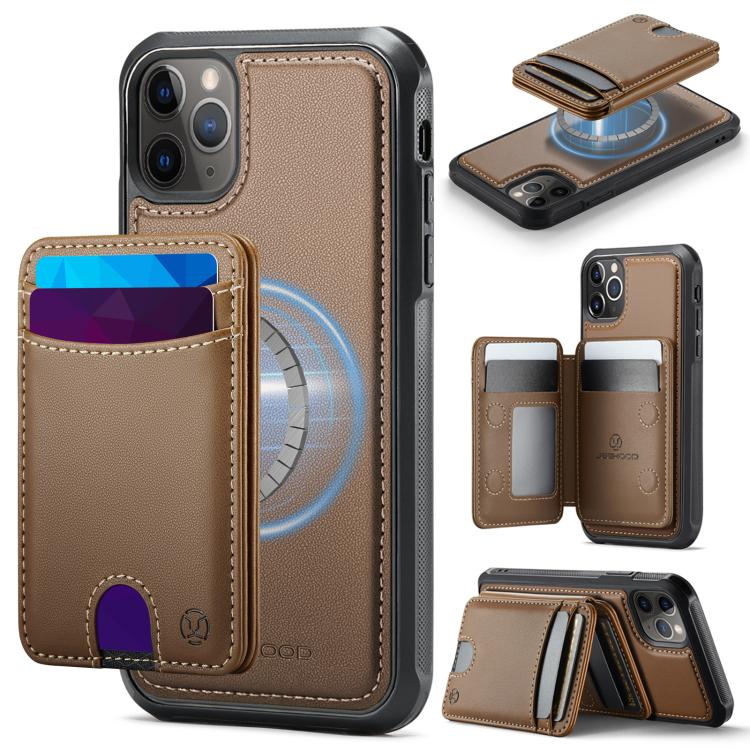 JEEHOOD J10 Flip Card Bag MagSafe Split RFID Leather Phone Case, For iPhone 13 Pro, For iPhone 13, For iPhone 12, For iPhone 12 Pro Max, For iPhone 12 Pro, For iPhone 11 Pro Max, For iPhone 11, For iPhone 11 Pro