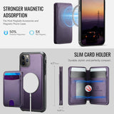 JEEHOOD J10 Flip Card Bag MagSafe Split RFID Leather Phone Case, For iPhone 11 Pro