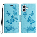 Butterfly Embossed Flip Leather Phone Case, For iPhone 17 Pro Max, For iPhone 17 Pro, For iPhone 17, For iPhone Air