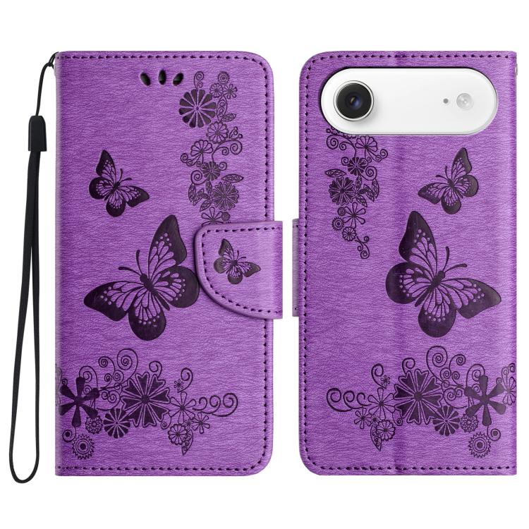 Butterfly Embossed Flip Leather Phone Case, For iPhone 17 Pro Max, For iPhone 17 Pro, For iPhone 17, For iPhone Air