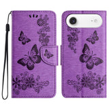 Butterfly Embossed Flip Leather Phone Case, For iPhone 17 Pro Max, For iPhone 17 Pro, For iPhone 17, For iPhone Air