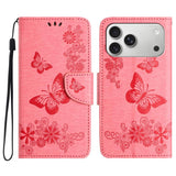 Butterfly Embossed Flip Leather Phone Case, For iPhone 17 Pro Max, For iPhone 17 Pro, For iPhone 17, For iPhone Air