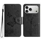 Butterfly Embossed Flip Leather Phone Case, For iPhone 17 Pro Max, For iPhone 17 Pro, For iPhone 17, For iPhone Air