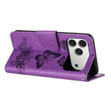 Butterfly Embossed Flip Leather Phone Case, For iPhone 17 Pro Max, For iPhone 17 Pro, For iPhone 17, For iPhone Air
