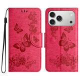 Butterfly Embossed Flip Leather Phone Case, For iPhone 17 Pro Max, For iPhone 17 Pro, For iPhone 17, For iPhone Air