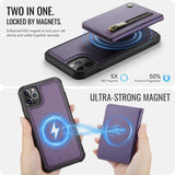 JEEHOOD J12 Exquisite RFID MagSafe Zipper Card Bag Phone Case, For iPhone 11 Pro