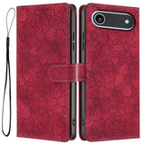 Cherry Blossoms Embossed Leather Phone Case, For iPhone Air, For iPhone 16 Pro Max, For iPhone 16 Pro, For iPhone 16 Plus, For iPhone 16, For iPhone 15 Pro Max