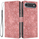 Cherry Blossoms Embossed Leather Phone Case, For iPhone Air, For iPhone 16 Pro Max, For iPhone 16 Pro, For iPhone 16 Plus, For iPhone 16, For iPhone 15 Pro Max