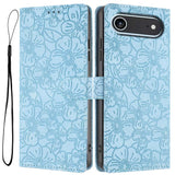Cherry Blossoms Embossed Leather Phone Case, For iPhone Air, For iPhone 16 Pro Max, For iPhone 16 Pro, For iPhone 16 Plus, For iPhone 16, For iPhone 15 Pro Max