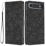 Cherry Blossoms Embossed Leather Phone Case, For iPhone Air, For iPhone 16 Pro Max, For iPhone 16 Pro, For iPhone 16 Plus, For iPhone 16, For iPhone 15 Pro Max