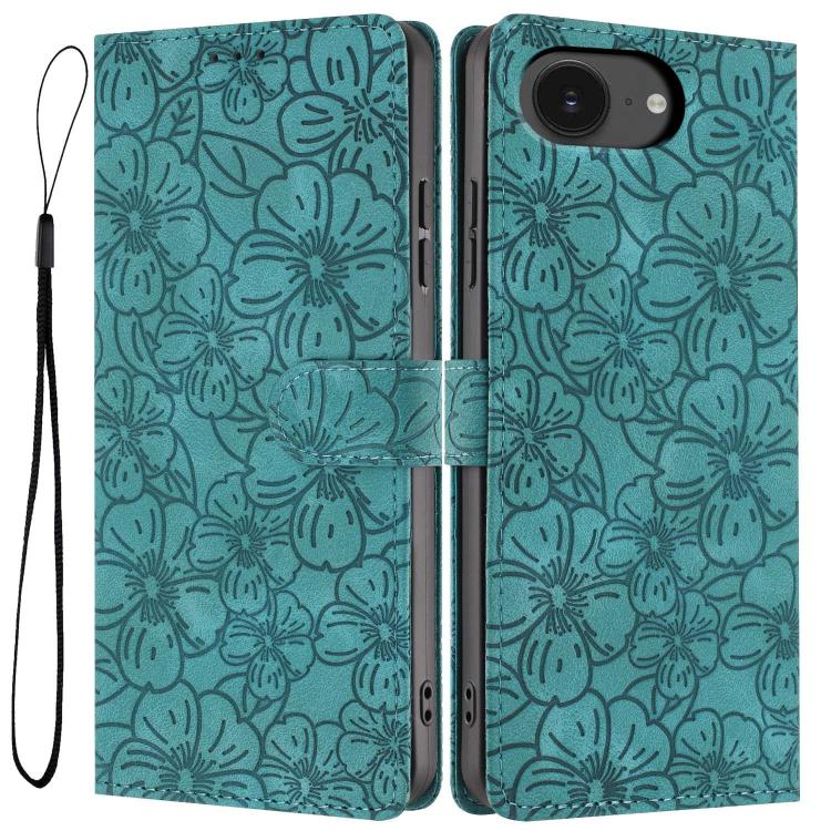 Cherry Blossoms Embossed Leather Phone Case, For iPhone 18 Pro, For iPhone 18 Pro Max, For iPhone 17e / 16e, For iPhone 17 Pro Max, For iPhone 17 Pro, For iPhone 17