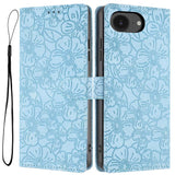 Cherry Blossoms Embossed Leather Phone Case, For iPhone 18 Pro, For iPhone 18 Pro Max, For iPhone 17e / 16e, For iPhone 17 Pro Max, For iPhone 17 Pro, For iPhone 17