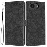 Cherry Blossoms Embossed Leather Phone Case, For iPhone 18 Pro, For iPhone 18 Pro Max, For iPhone 17e / 16e, For iPhone 17 Pro Max, For iPhone 17 Pro, For iPhone 17