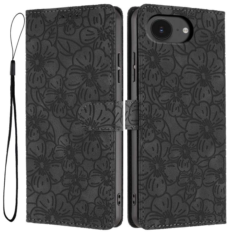 Cherry Blossoms Embossed Leather Phone Case, For iPhone 18 Pro, For iPhone 18 Pro Max, For iPhone 17e / 16e, For iPhone 17 Pro Max, For iPhone 17 Pro, For iPhone 17