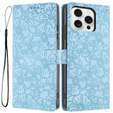 Cherry Blossoms Embossed Leather Phone Case, For iPhone 14 Pro Max, For iPhone 13 Pro Max, For iPhone 13 Pro, For iPhone 13, For iPhone 12 / 12 Pro, For iPhone 12 Pro Max