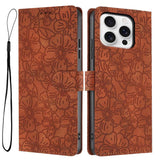 Cherry Blossoms Embossed Leather Phone Case, For iPhone 14 Pro Max, For iPhone 13 Pro Max, For iPhone 13 Pro, For iPhone 13, For iPhone 12 / 12 Pro, For iPhone 12 Pro Max