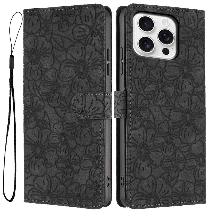 Cherry Blossoms Embossed Leather Phone Case, For iPhone 14 Pro Max, For iPhone 13 Pro Max, For iPhone 13 Pro, For iPhone 13, For iPhone 12 / 12 Pro, For iPhone 12 Pro Max