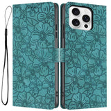 Cherry Blossoms Embossed Leather Phone Case, For iPhone 14 Pro Max, For iPhone 13 Pro Max, For iPhone 13 Pro, For iPhone 13, For iPhone 12 / 12 Pro, For iPhone 12 Pro Max